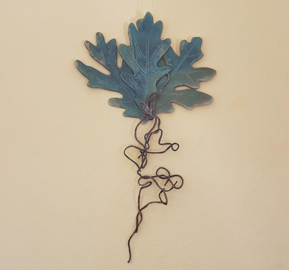 Multiple oak leaf wall display