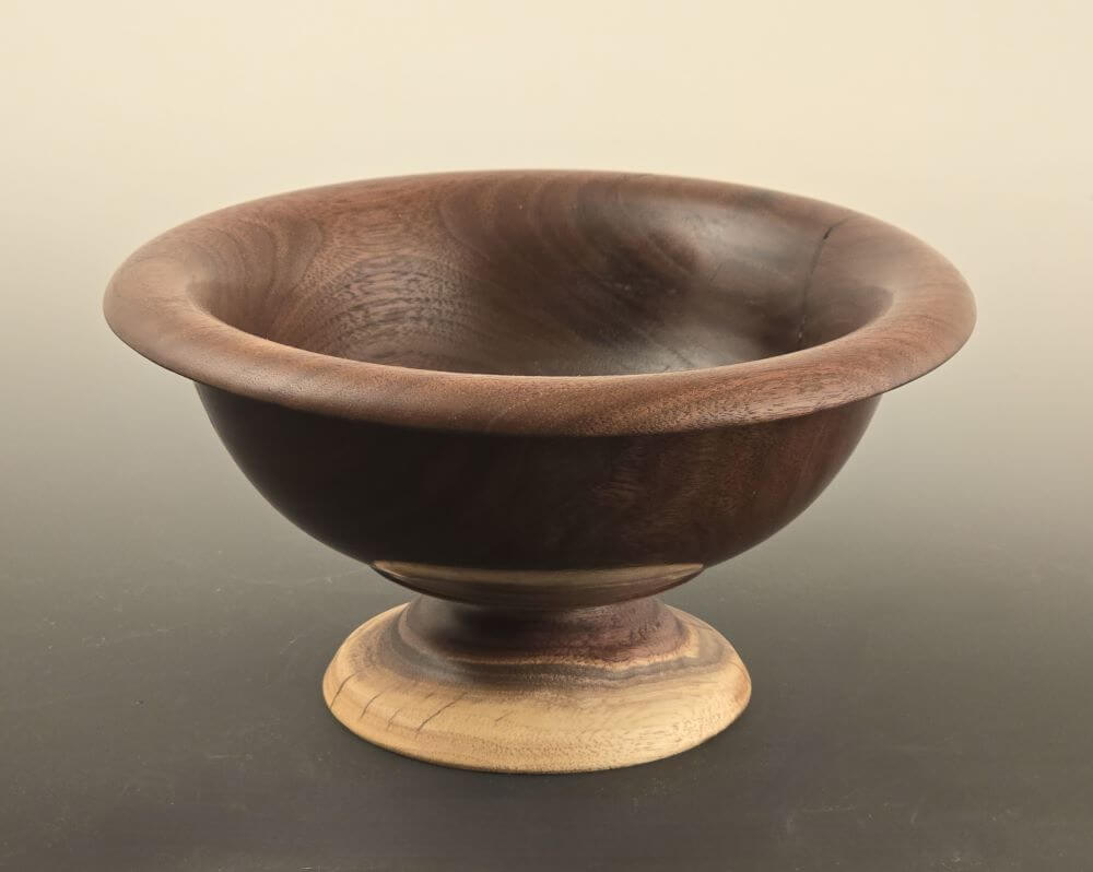 Walnut pedestal bowl